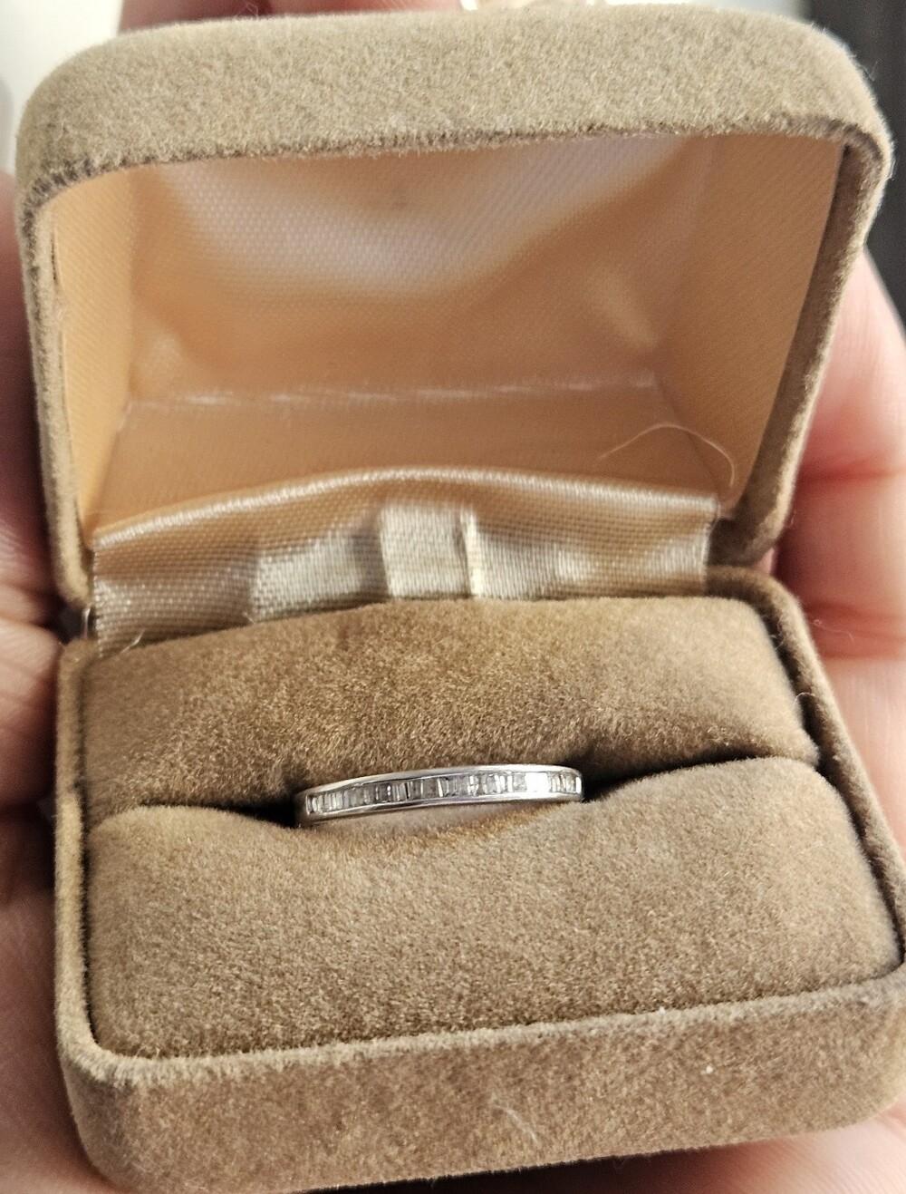 JWBR 10k Classic White Gold Baguette Diamond Eternity Band - Size 6